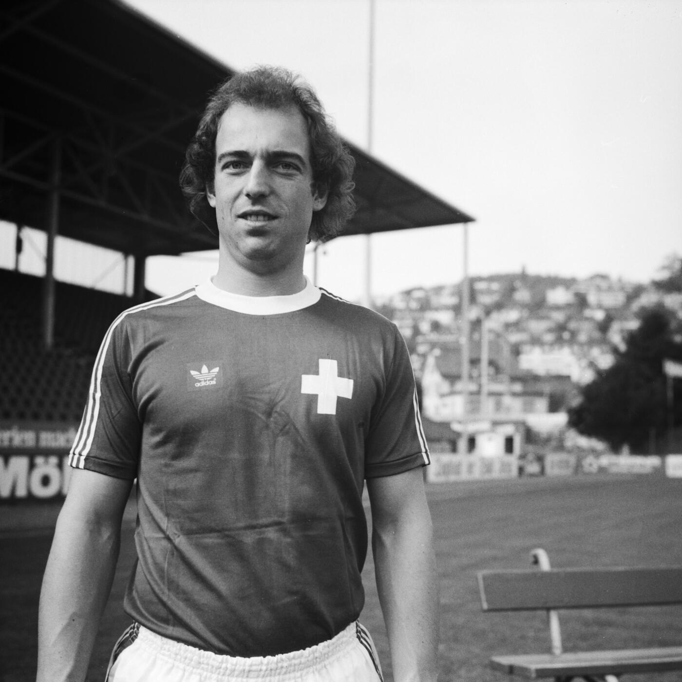20-facher Schweizer Internationaler: Jakob Brechbühl 1976 im Berner Stadion Neufeld