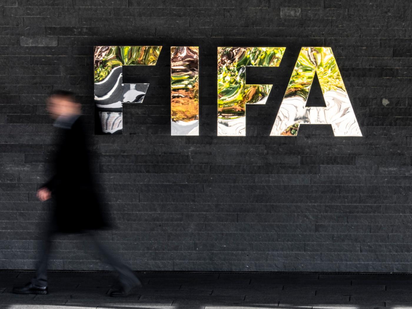 Das Logo am FIFA-Hauptsitz in Zürich