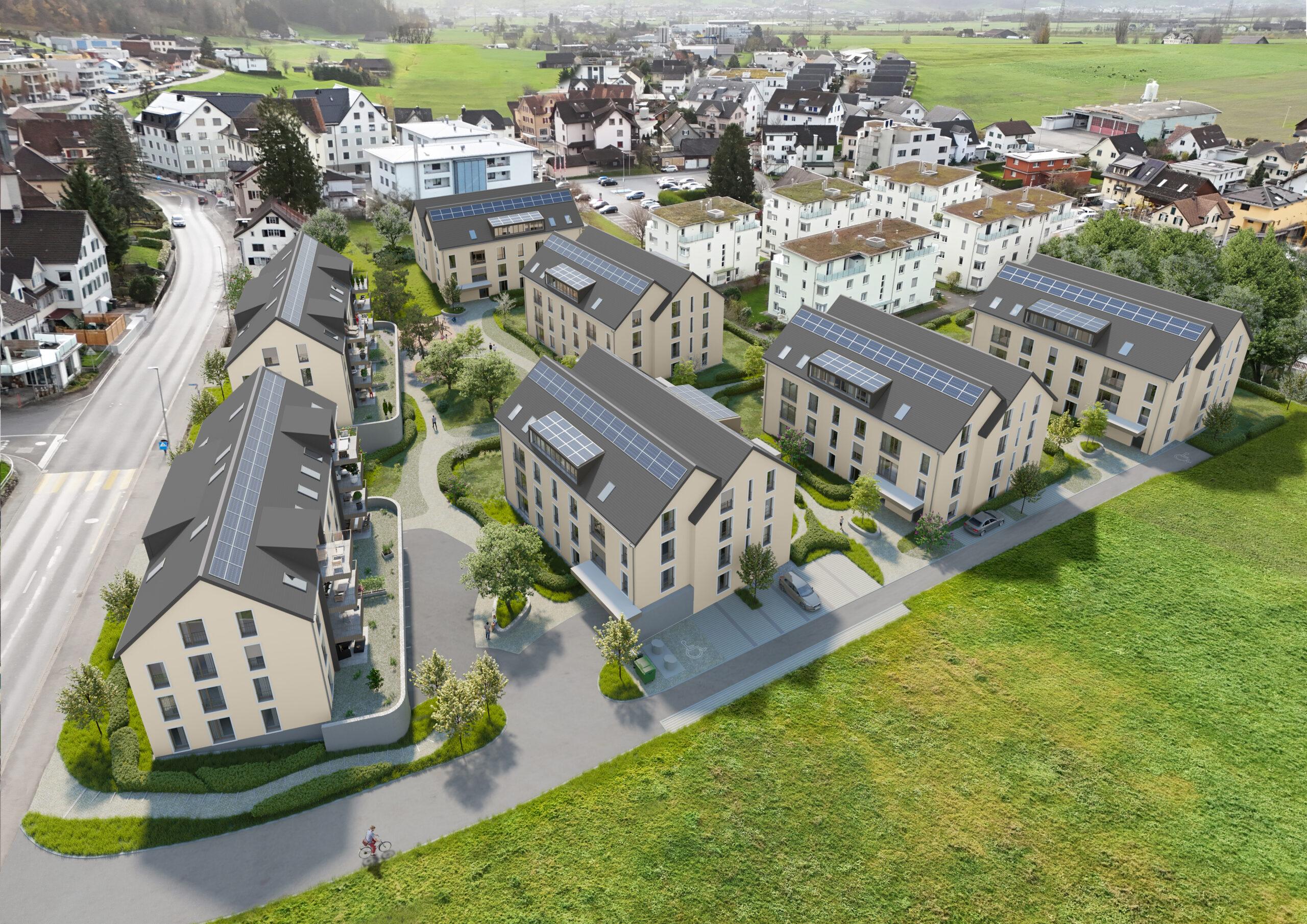 78 neue Wohnungen: Der Wohnpark Dorf in Benken ist noch nicht fertig, stösst aber bereits jetzt auf riesiges Interesse.