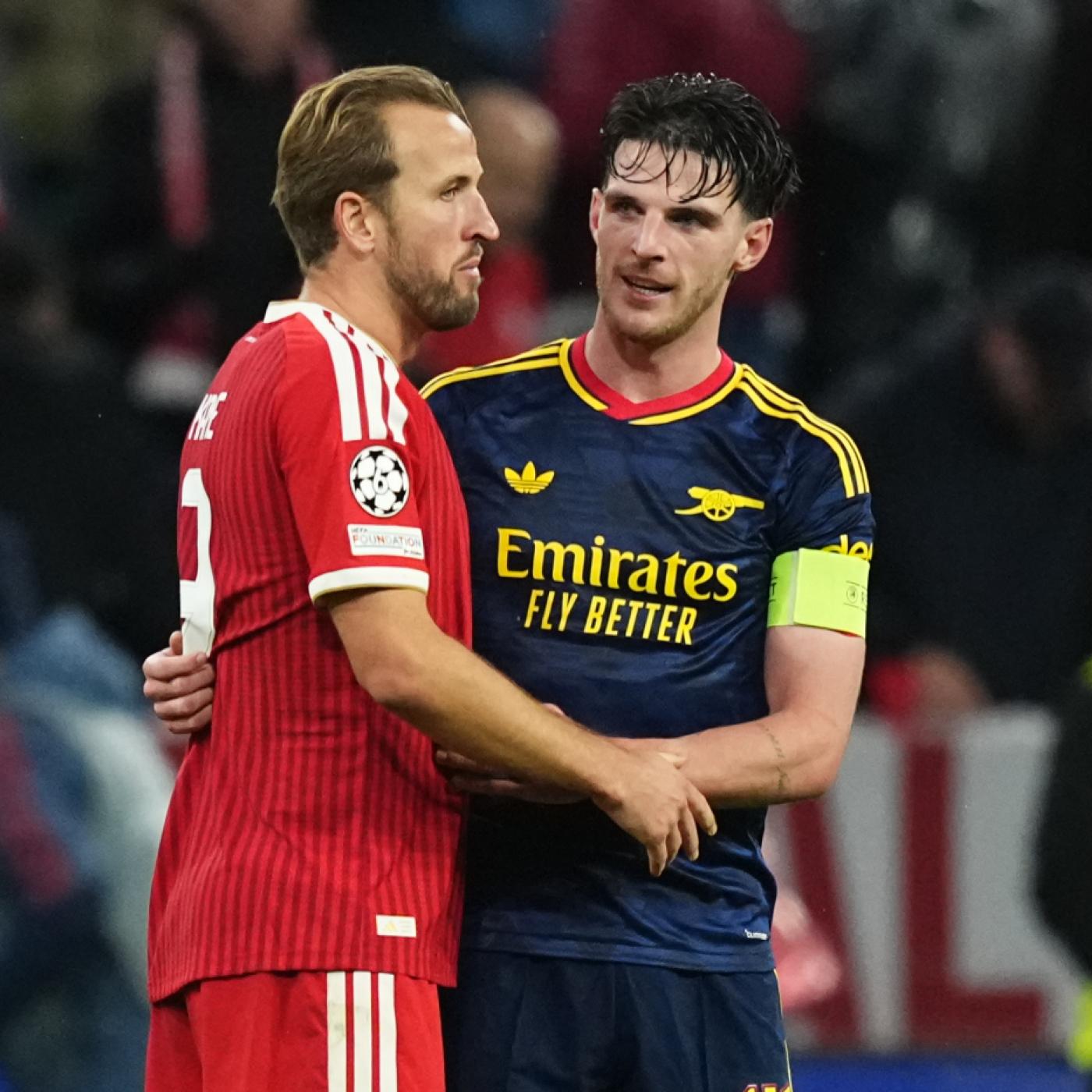 Harry Kane und Declan Rice erzielten je ein Tor beim Duell zwischen Bayern und Arsenal