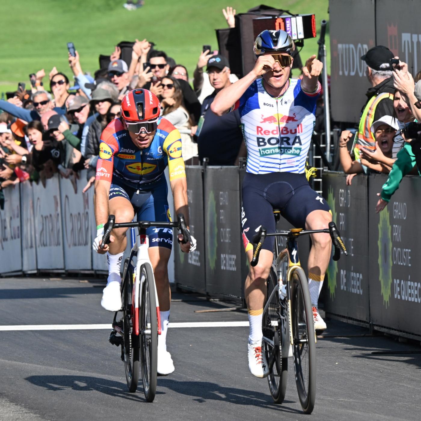 Der Belgier Remco Evenepoel (rechts) und der im September beim Grand Prix von Québec knapp bezwungene Italiener Giulio Ciccone gehören auch für die Lombardei-Rundfahrt zu den meistgenannten Favoriten