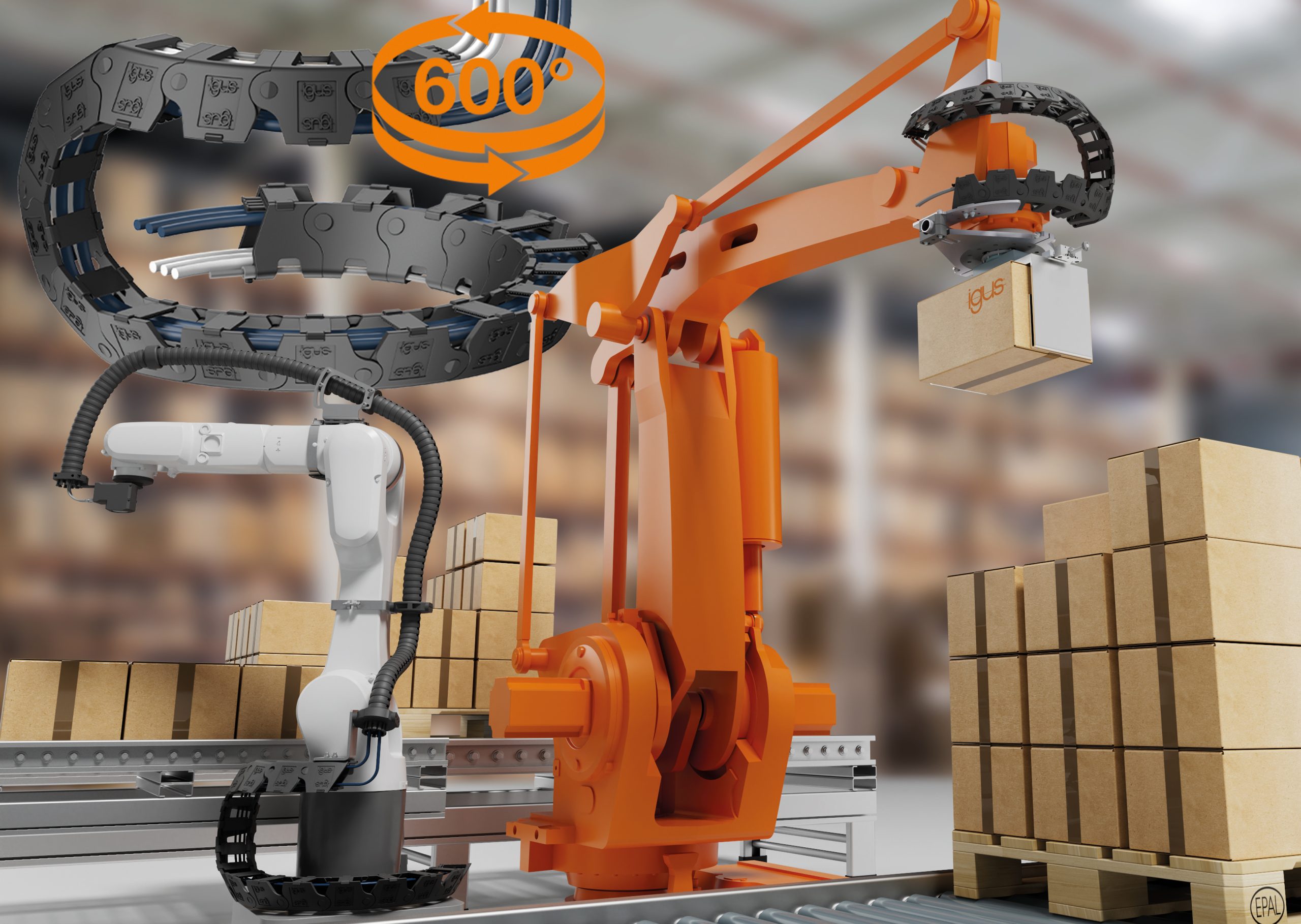 Roboter mit Energiekette